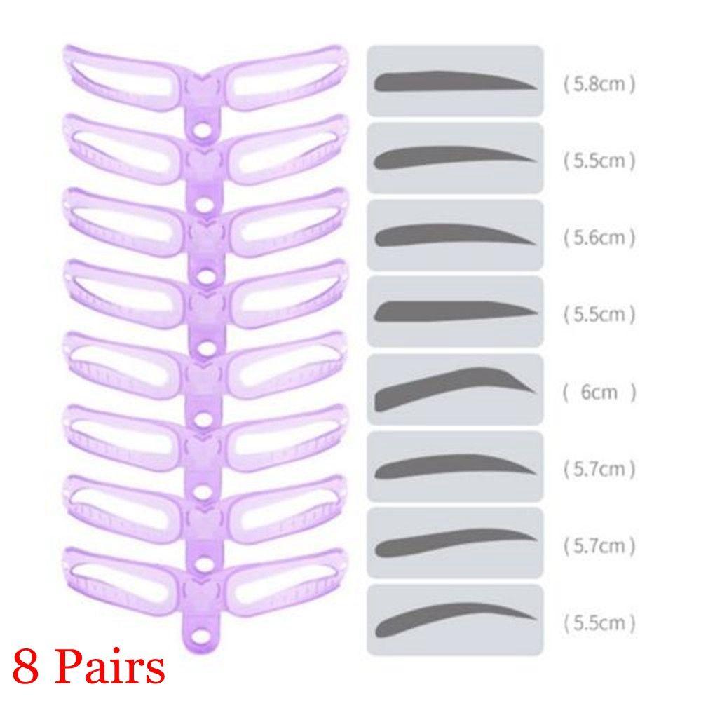 Set 8 Cặp Khuôn Kẻ Lông Mày Tiện Dụng Chất Lượng Cao