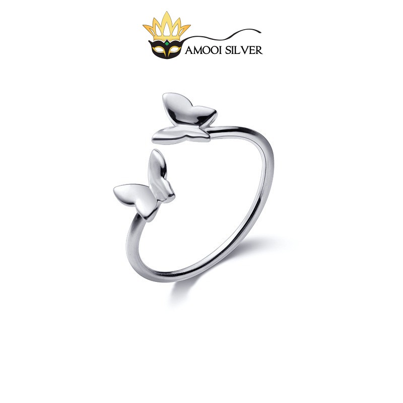 Nhẫn bạc S925 freesize đôi bướm - Amooi Silver AN45