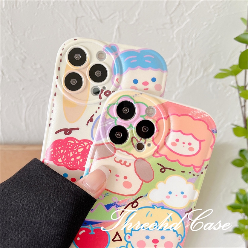 Ốp Điện Thoại Mềm Đệm Khí Hình Hoạt Họa Graffiti Cho iPhone 14 13 12 11 Pro Max SE 2020 X Xr Xs Max 8 7 6 6s Plus