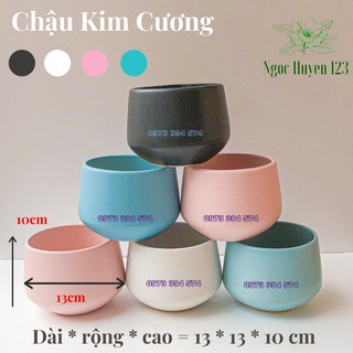 Chậu sứ kim cương size to - hàng bát tràng loại i