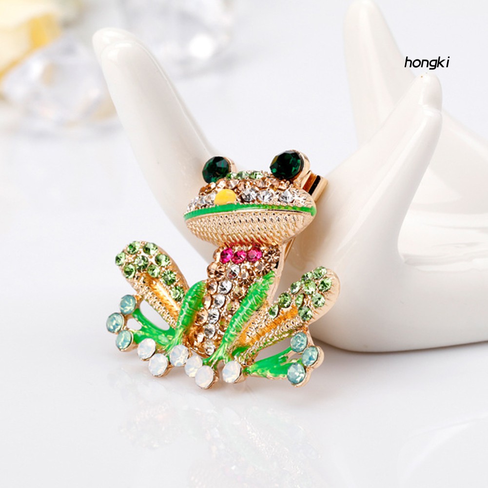 Ghim Cài Áo Hình Chú Ếch Đính Đá Nhân Tạo Thời Trang Cho Nữ