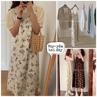 [66HOAN15K9H] Váy hai dây hoa nhí - Đầm bông hai dây Maina