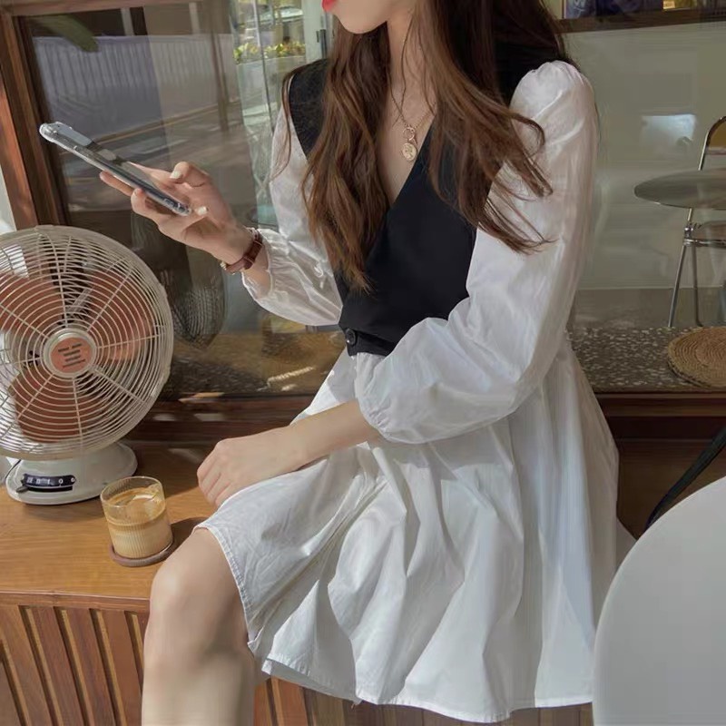 Váy babydoll cổ V Quảng Châu CHANREEN