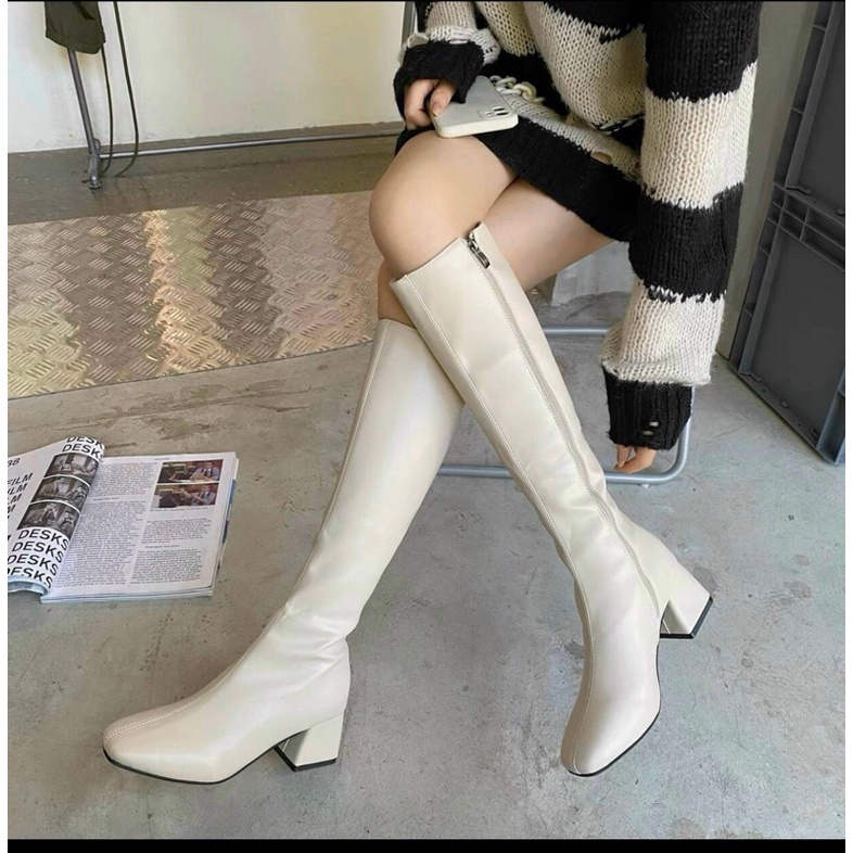 Bốt đùi da Pu siêu mềm có khoá sườn | BigBuy360 - bigbuy360.vn