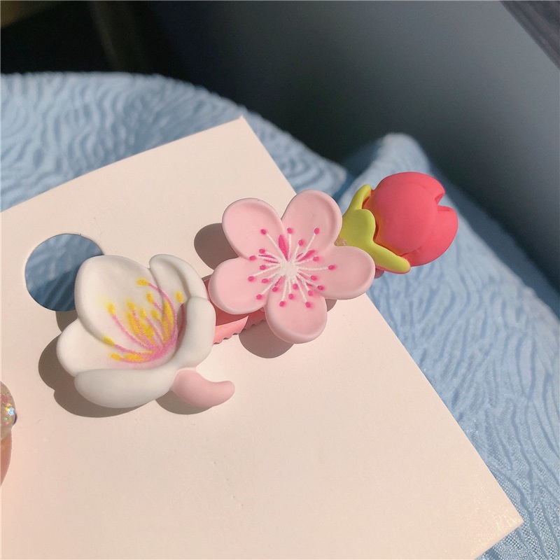 Kẹp Tóc Nhỏ Màu Hồng Đào ~ Kẹp Tóc Nhỏ Nhắn Hình Hoa Anh Đào Trái Tim Xinh Xắn Mùa Hè ins Cho Nữ
