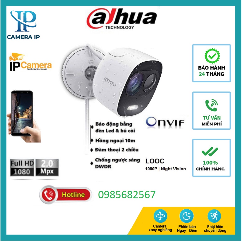 Camera IP WiFi Ngoài Trời 2M Báo Động IMOU Looc C26EP G26EP  1080P FullHD G22p C3wn c3w Chính Hãng Dahua