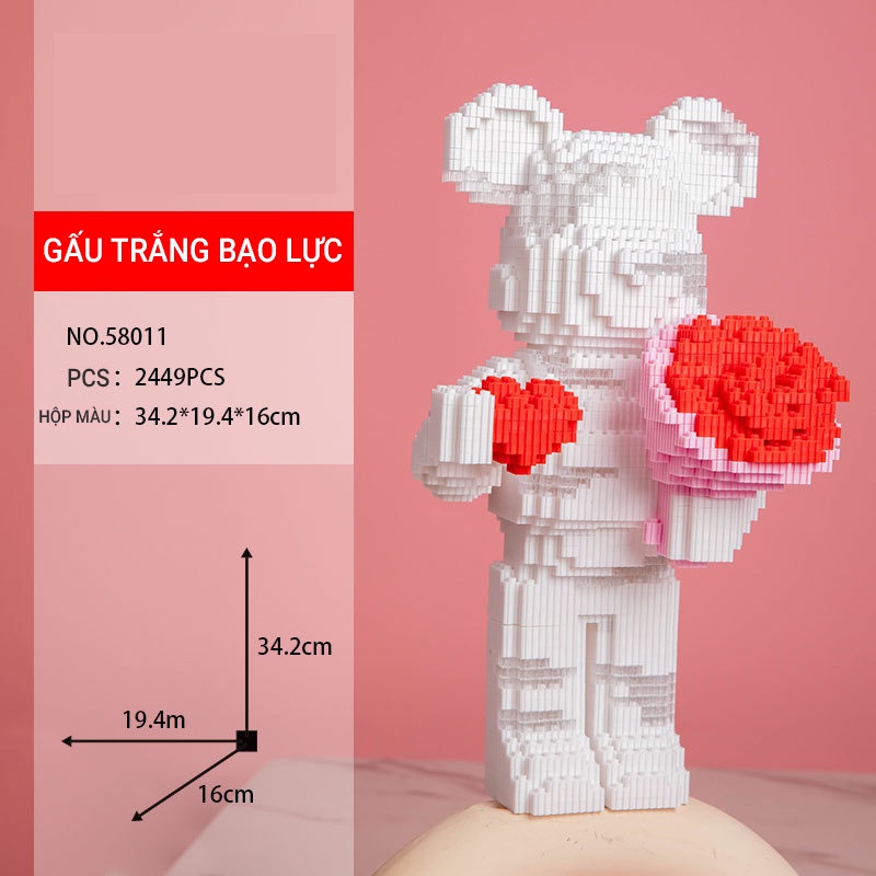 Bộ Đồ Chơi Lắp Ráp Hình Chú Gấu Độc Đáo Thú Vị