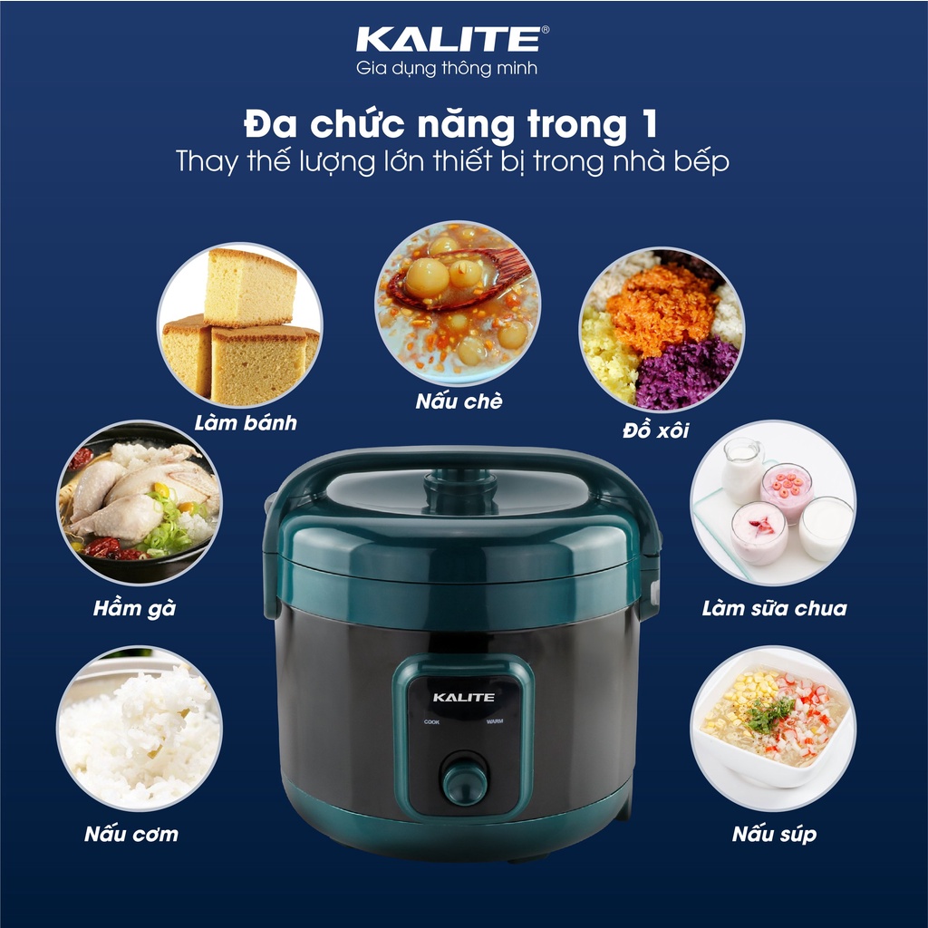 Nồi cơm điện Kalite KL 619 , KL 618 dung tích 1.8L nấu cơm chín đều công suất 700W , nồi điện siêu bền bảo hành 1 đổi 1