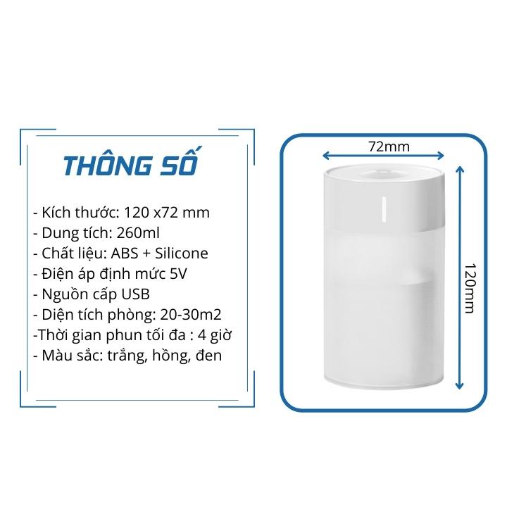 Máy xông tinh dầu kiêm decor đèn ngủ - Máy phun sương tạo ẩm dung tích 260ml MX6