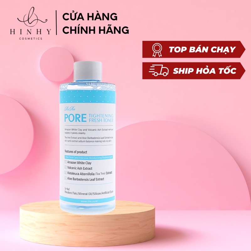 NƯỚC HOA HỒNG TONER SE KHÍT LỖ CHÂN LÔNG RIRE PORE TIGHTENING FRESH 300ML