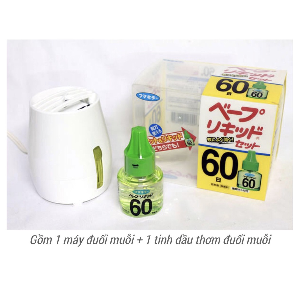 Máy xông tinh dầu ĐUỔI MUỖI Nhật Bản gồm 1 máy kèm  1 chai tinh dầu 45ml an toàn cho bé và mẹ bầu