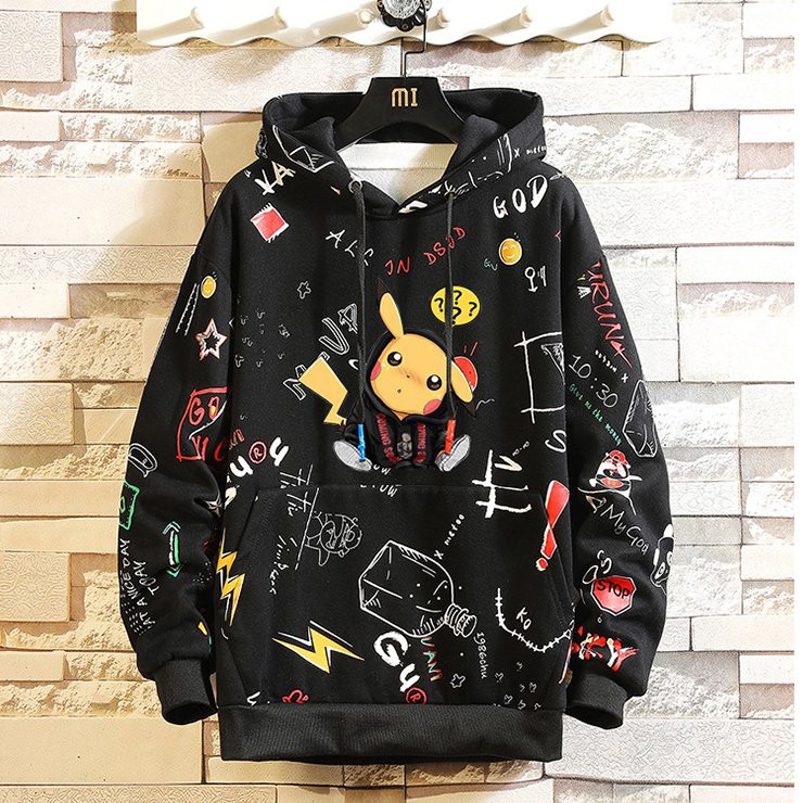 Áo hoodie pikachu siêu đẹp, chất nỉ bông dày, in tràn cho nam nữ | BigBuy360 - bigbuy360.vn