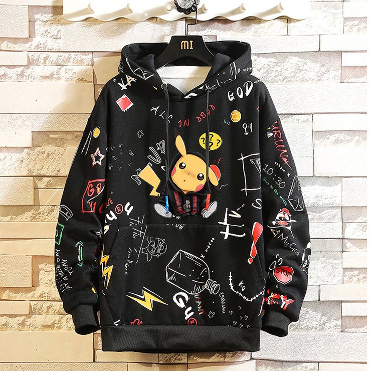 Áo hoodie pikachu siêu đẹp, chất nỉ bông dày, in tràn cho nam nữ