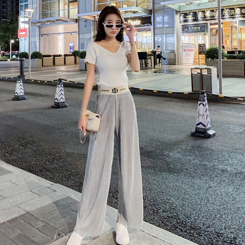 Gia Ban Quần Tập Yoga ống Rộng Phối Day Rut Thời Trang 618