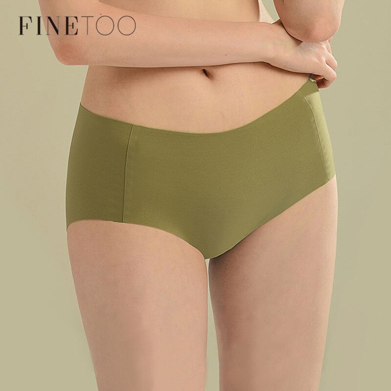 Bộ 2 món quần lót nữ Finetoo không đường may thoải mái màu trơn mềm mại S-XL