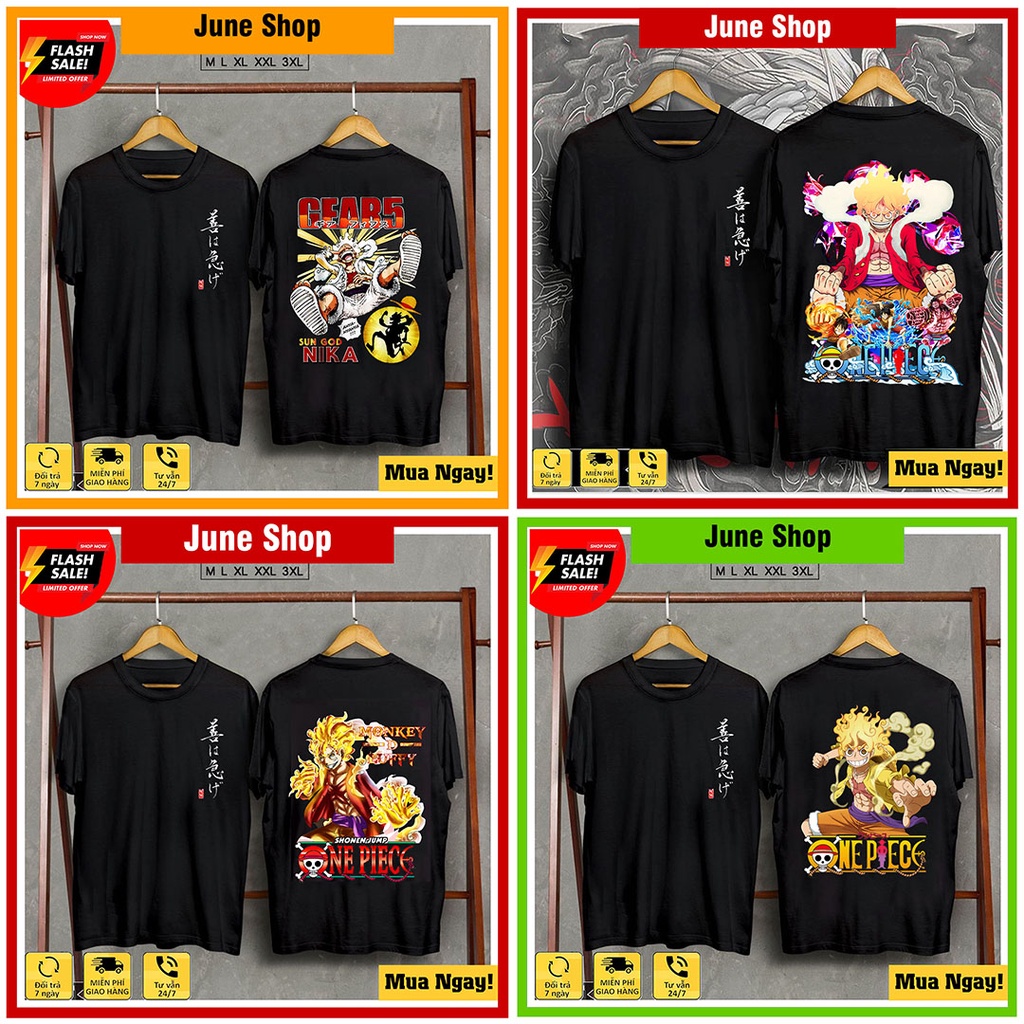 Áo phông One Piece in hình Luffy Gear 5 - BST Áo Anime Đảo Hải Tặc Siêu Đẹp, Giá Rẻ