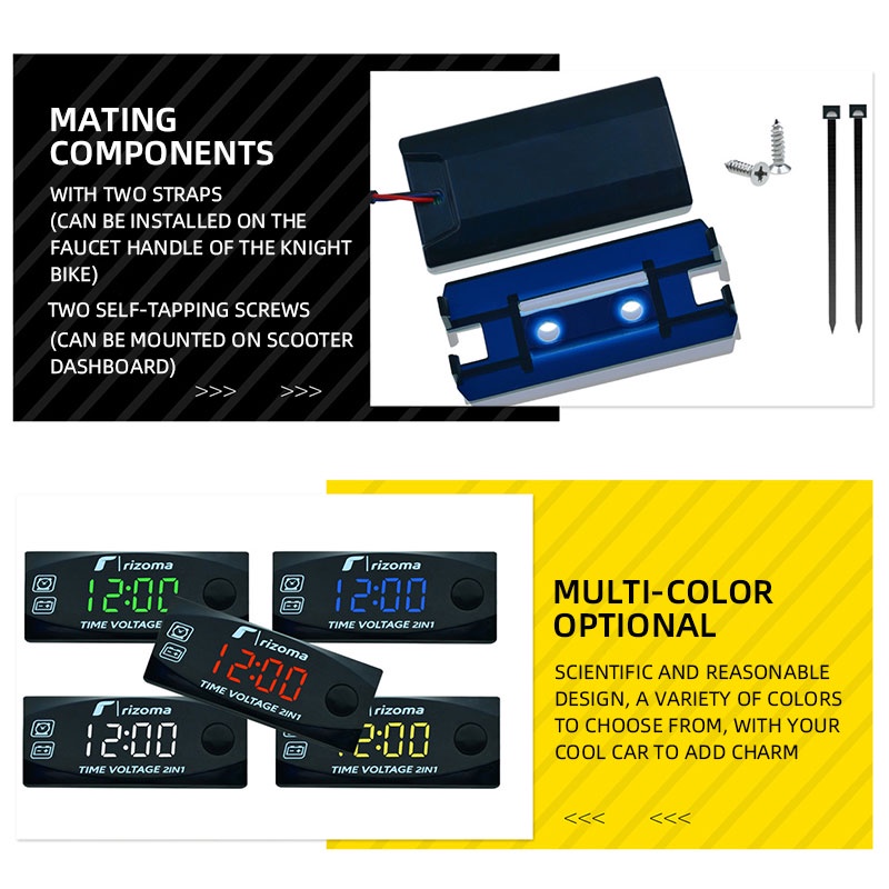 1 Vôn Kế Điện Tử Đa Năng Hiển Thị LED Chống Nước IP67 2 Trong 1 Cho Xe Hơi / Xe Máy / Tàu Thuyền