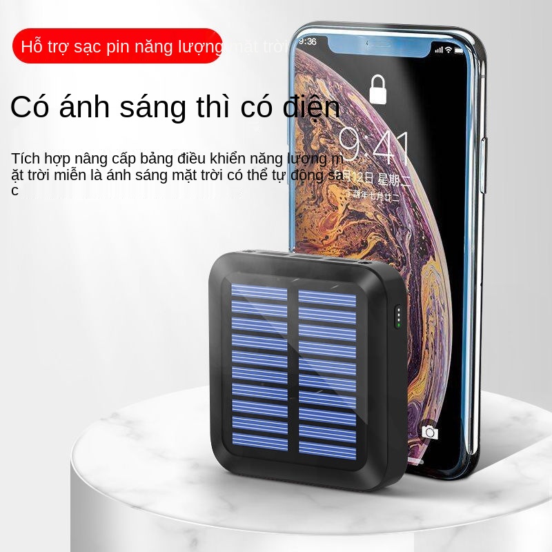 ☂Ngân hàng năng lượng mặt trời Mini 10000mAh chính hãng, điện dành cho sinh viên có dung lớn sạc nhanh, thoại di
