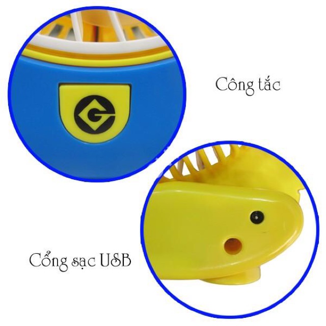 [Mã ELHA22 giảm 5% đơn 300K] QUẠT ĐỂ BÀN MINI FAN MINIONS SQ1979