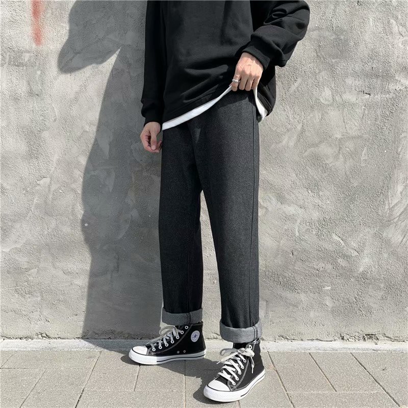 Quần jean ống rộng năng động thời trang size S-5XL dành cho nam nữ