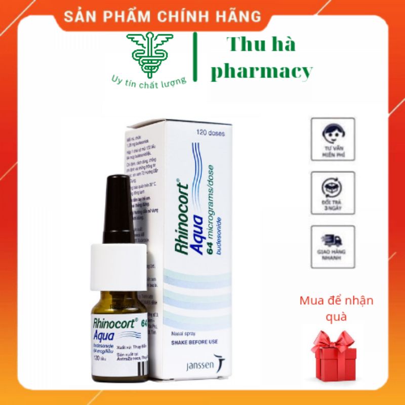 [CHÍNH HÃNG] Rhinocort Aqua giúp hô hấp dễ dàng chai xịt 120 liều