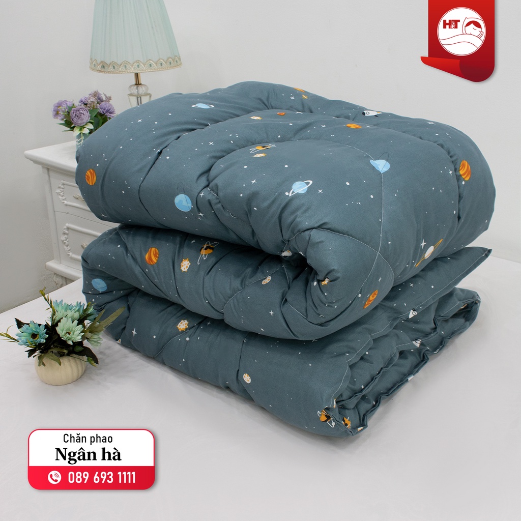 Bộ chăn phao ga giường vỏ gối 5 món Cotton Poly dày dặn ấm áp cho mùa đông, miễn phí bo chun theo kích cỡ đệm