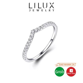 Nhẫn bạc nữ đính đá cách điệu lilux n006