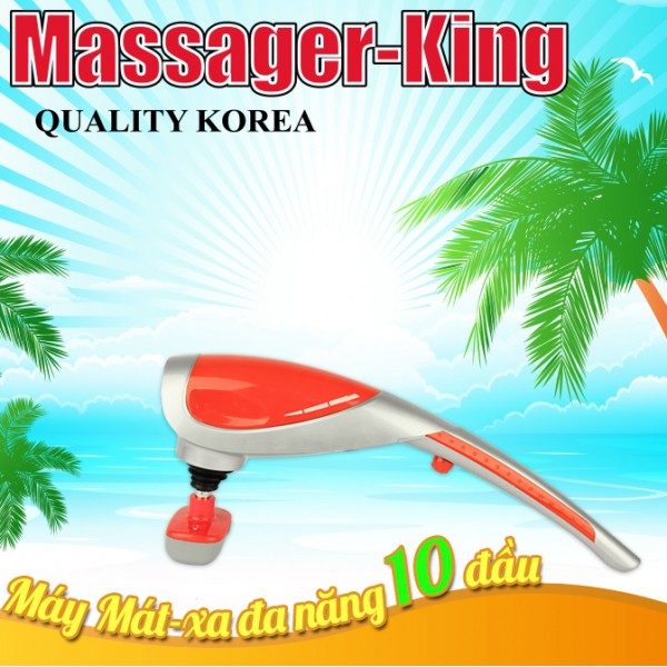 Máy massage cầm tay-10 đầu King 🍁Đ𝑨 𝑵𝑨̆𝑵𝑮🍁 Máy được tích hợp 10 đầu massage sẽ giúp kích thích tuần hoàn máu