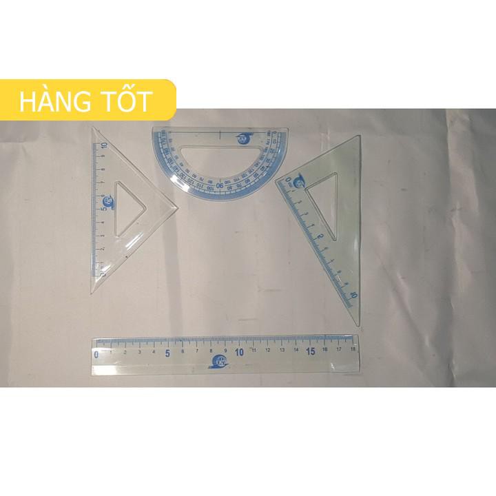 BỘ 4 THƯỚC EKE, THƯỚC KẺ, THƯỚC ĐO ĐỘ