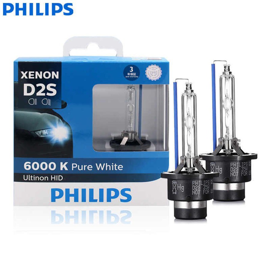 Sl [ 2 bóng ] Bảo hành 3 năm, Bóng đèn Xenon siêu sáng  6000K chân D4S,D4R,D1S,D2S,D2R,D3S   Philips Chính hãng.