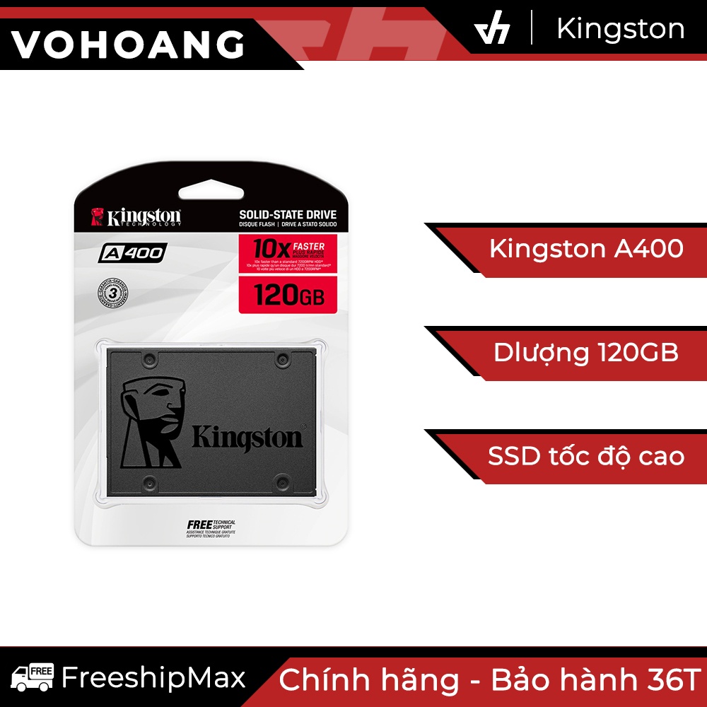 Ổ cứng SSD 120GB Kingston A400 - Chính hãng, tốc độ cao, bảo hành 3 năm