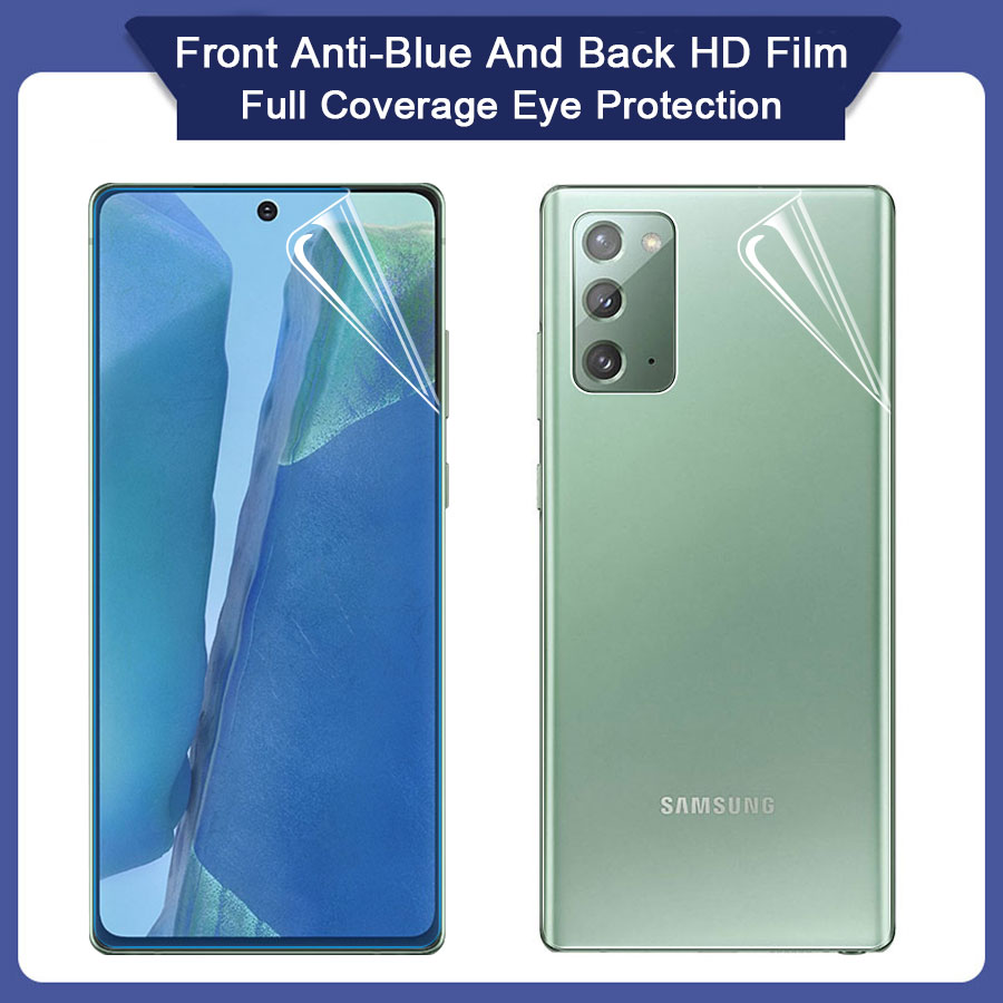 mặt trước sau Dán Film dẻo Miếng dán màn hình Chống Tia Sáng Xanh PPF trong suốt Full Màn cho Samsung Galaxy Note 20 Ultra 10 9 8 S9 S10 Plus S20 Fe