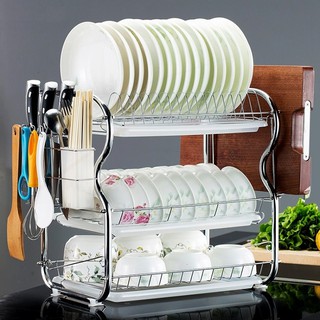 Giá để bát inox 3 tầng đa năng để gọn đồ
