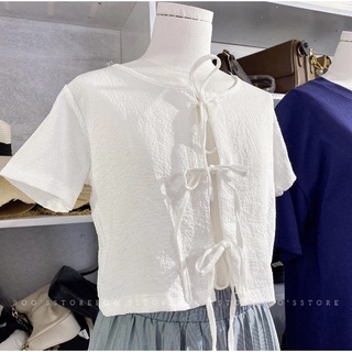 Áo croptop chất xốp buộc nơ
