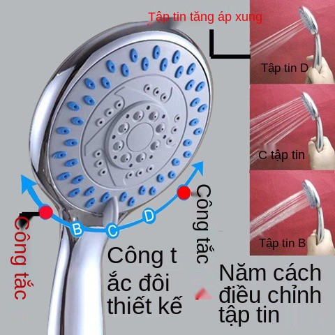 5 tốc độ có công tắc / máy nước nóng lạnh năng lượng mặt trời điều áp vòi sen bộ sen vòi sen tắm đầu sen