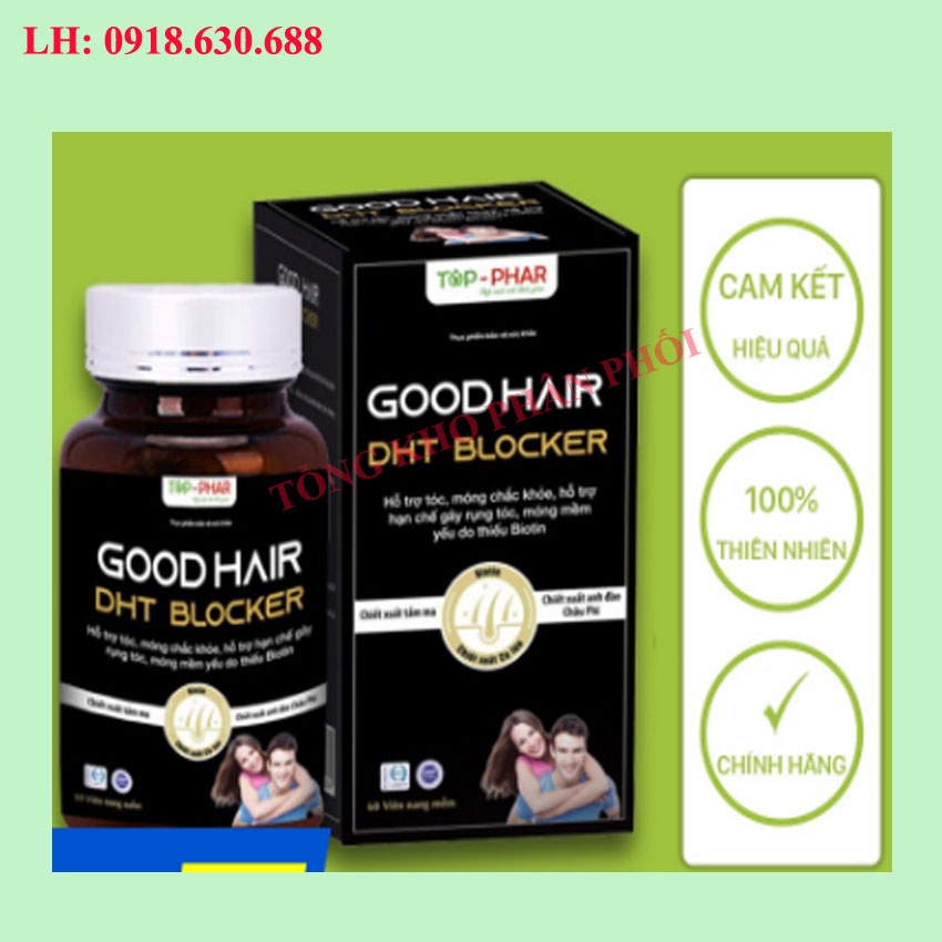 Good Hair DHT Blocker, giảm rụng tóc, hói đầu, mọc tóc hiệu quả nam nữ, dầu gội good hair