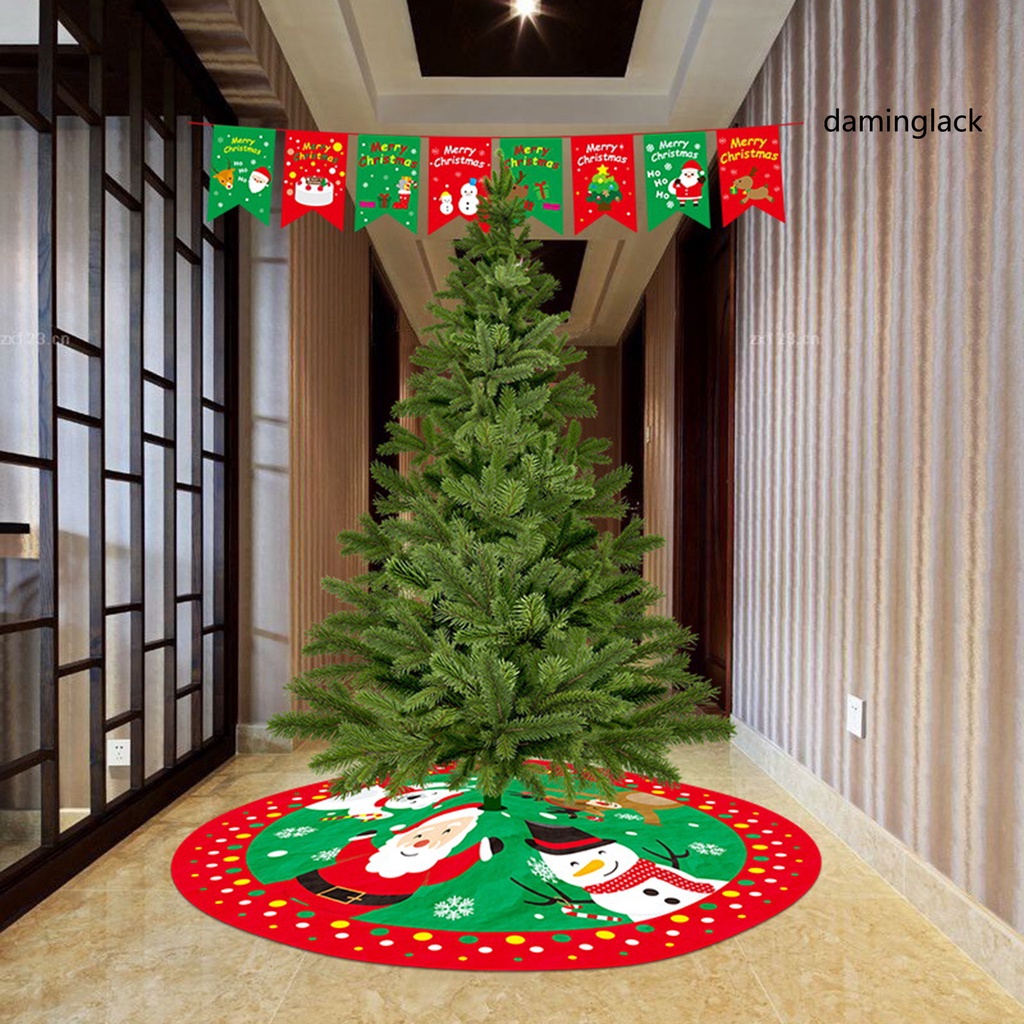 Tấm lót cây thông noel hình tròn bằng vải flannel