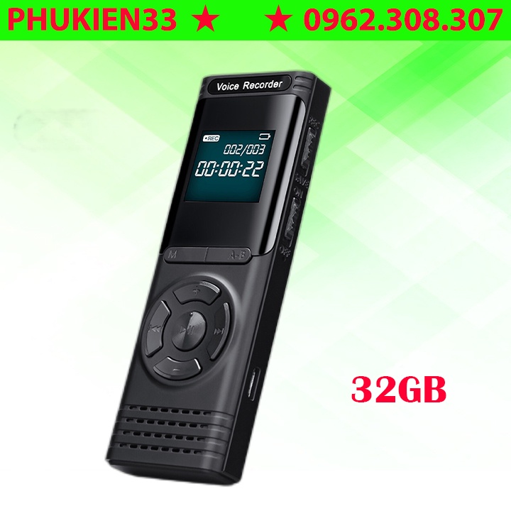 Máy Ghi Âm GA902 Kỹ Thuật Số 32GB Máy Ghi Âm Kích Hoạt Bằng Giọng Nói Máy Nghe Nhạc MP3 Máy Ghi Âm HD 13 Chức Năng
