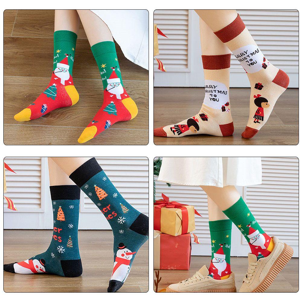 Vớ Nữ Giữ Ấm Họa Tiết Giáng Sinh / Năm Mới Dễ Thương Thời Trang Thu Đông