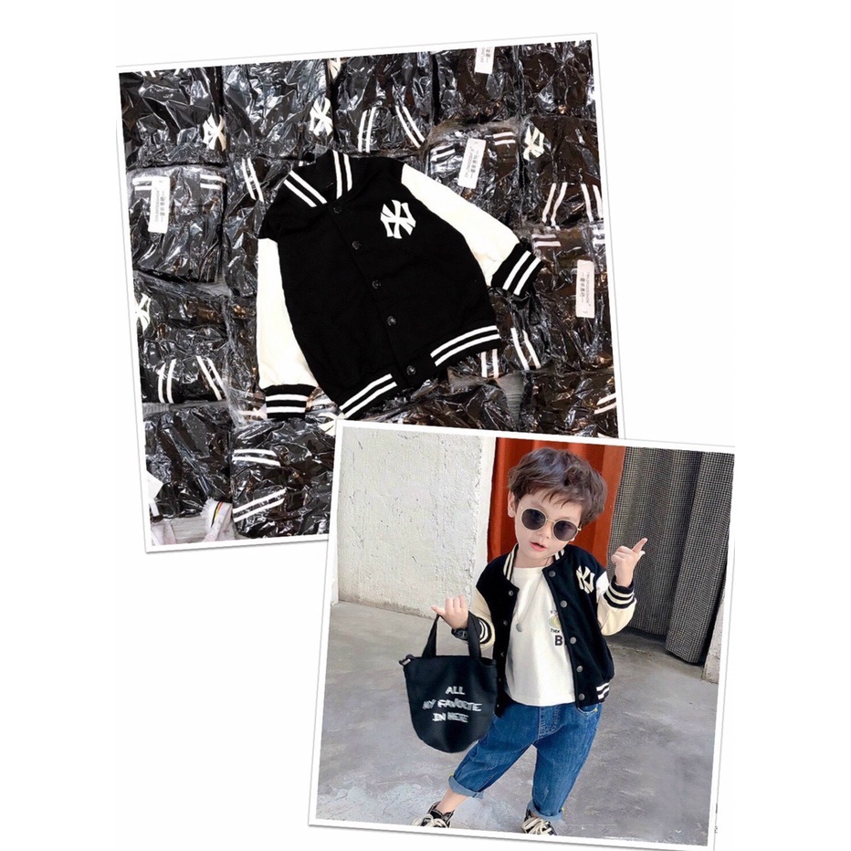 Áo khoác xuất hàn cho bé trai bé gái cao cấp mẫu bóng chày mềm mịn thun co giãn tốt cho bé từ 10-24kg shop vyvykids