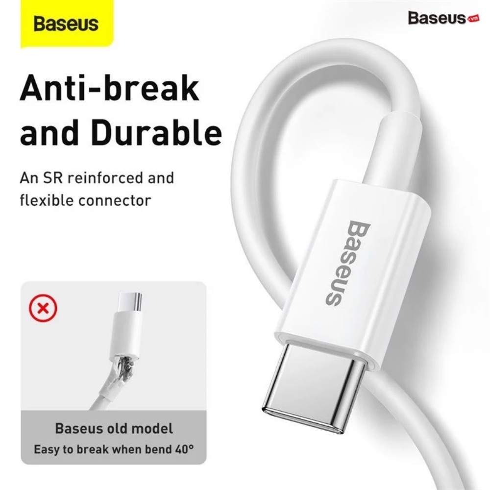 Bộ Sạc Nhanh Baseus Super Si 20w - Chân Cắm Type C Hỗ Trợ Cho Các Dòng Điện Thoại - Củ Chân Tròn, Cáp Sạc 1m -Chính Hãng