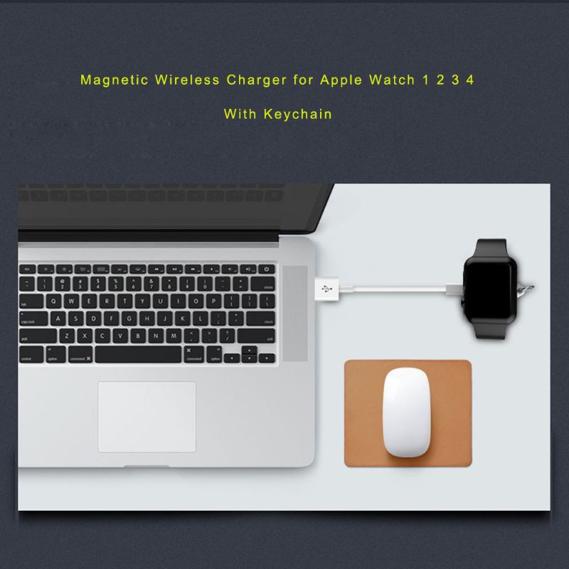 Đế Sạc Không Dây Kèm Móc Khóa Nam Châm Dành Cho Apple Watch Series 1 2 3 4
