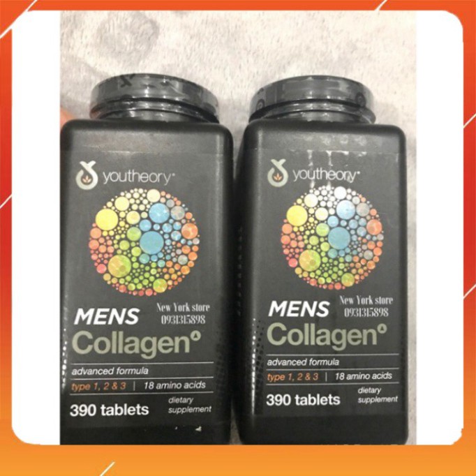 RẺ SÓ 1  Viên uống Collagen cho nam Youtheory Men type 1 2 3 hộp 390v của Mỹ RẺ SÓ 1