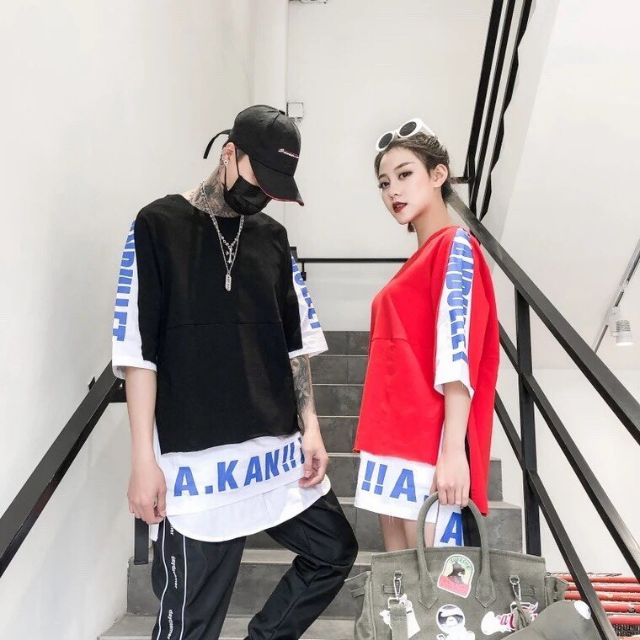 Áo Long tee xẻ tà phối dây