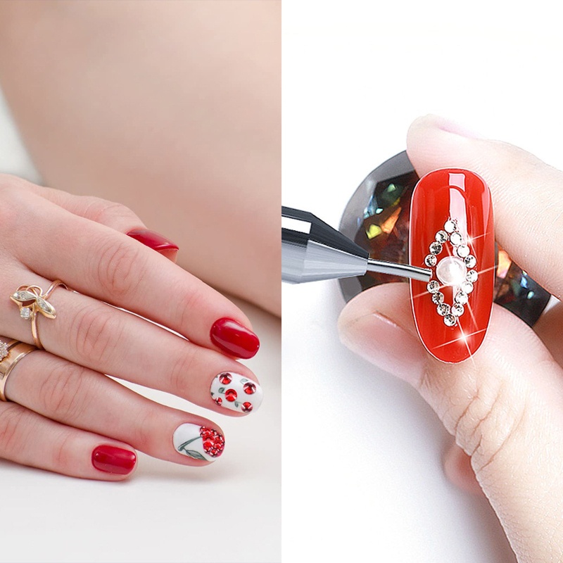 Bộ Đá Pha Lê Tròn AB Trang Trí Móng Tay Nghệ Thuật