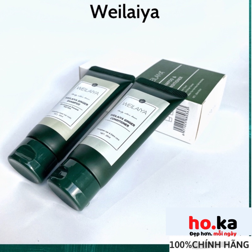 Bộ Dầu Gội Gừng Weilaiya Giảm Rụng Kích Mọc Tóc, Hỗ Trợ Giảm Gầu, Mini Size