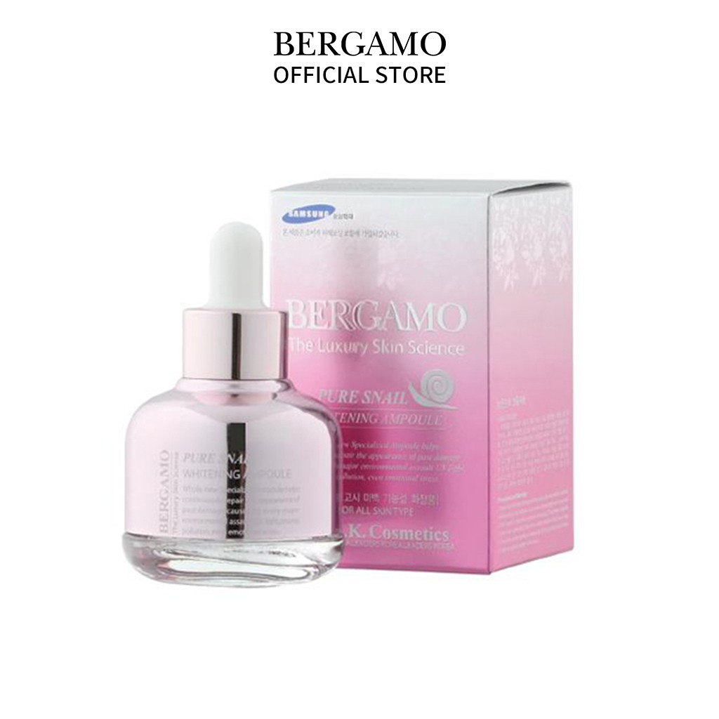 Tinh Chất Dưỡng Da Chiết Xuất Ốc Sên Bergamo Pure Snail Whitening Ampoule 30ml