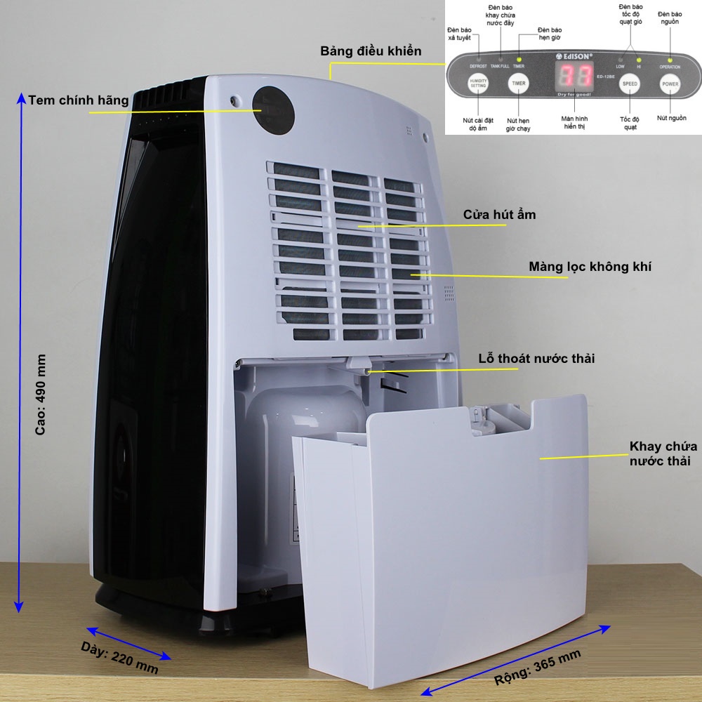 Máy hút ẩm Edison ED12BE. Hàng chính hãng