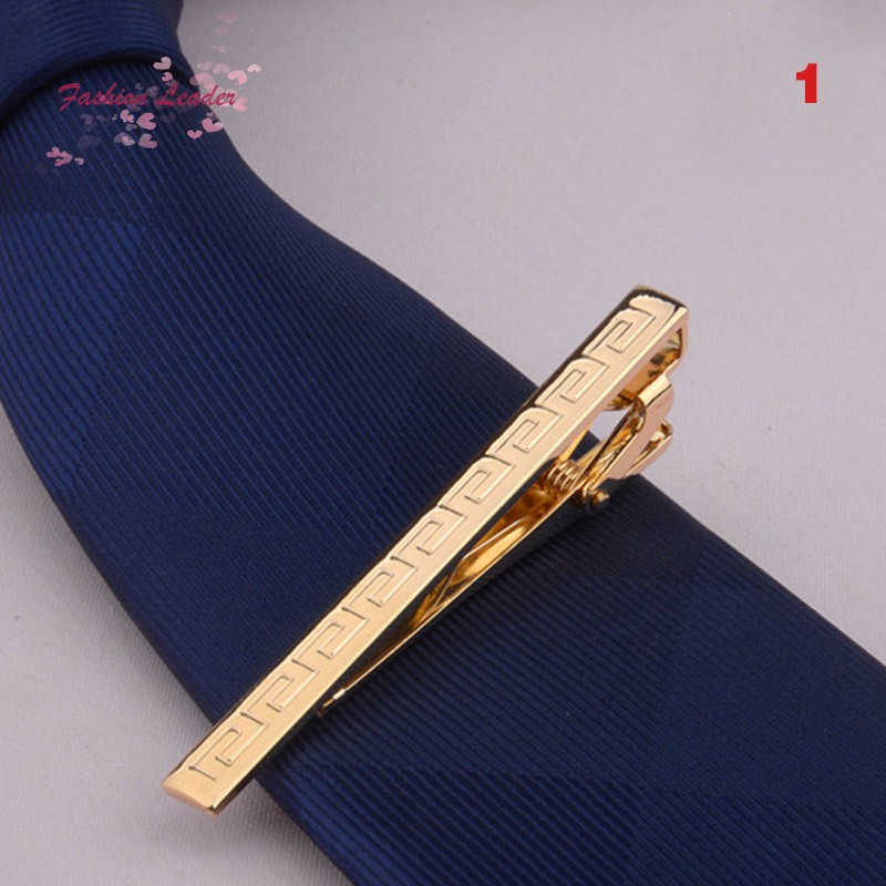 Kẹp cà vạt bằng hợp kim mạ vàng với nhiều kiểu dáng sang trọng dành cho nam