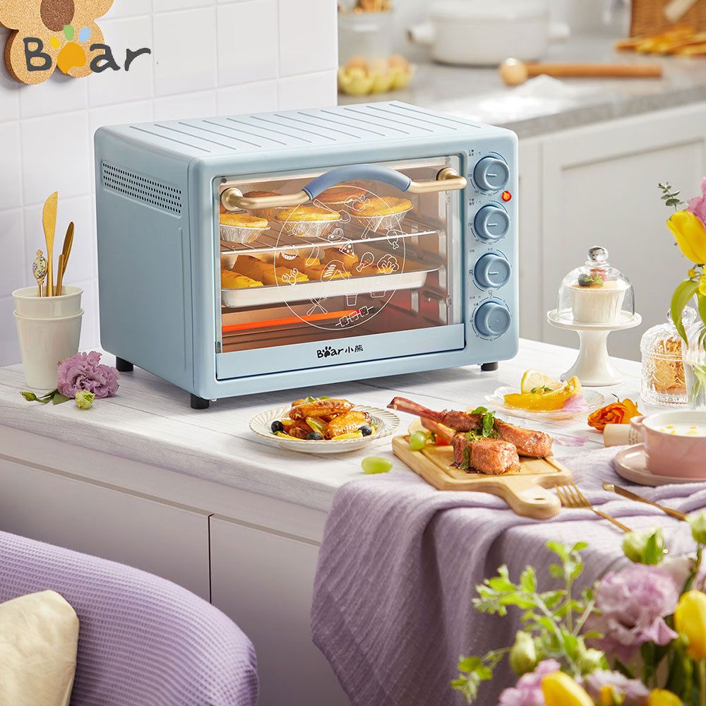 Lò nướng điện Bear DKX-C20D1 cho gia đình dung tích 20L, chế độ tự động, màu sắc trẻ trung, bán chạy